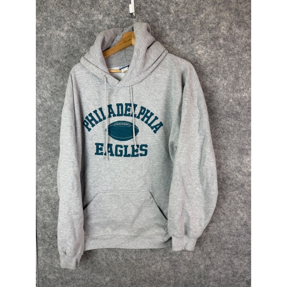 Vintage Philadelphia Eagles Hoodie Mens Large Gray NFL Football Reebok 90s NFC